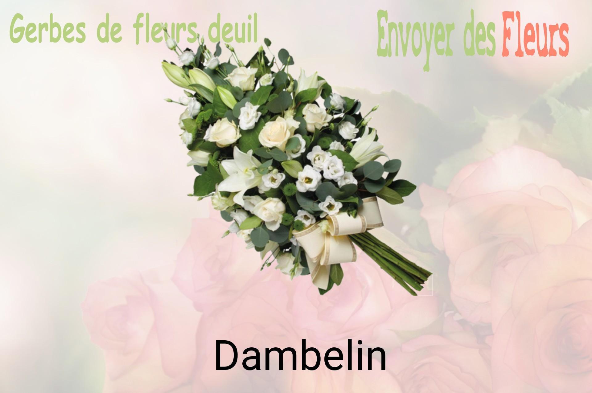 Gerbe de fleurs de deuil livrée à Dambelin